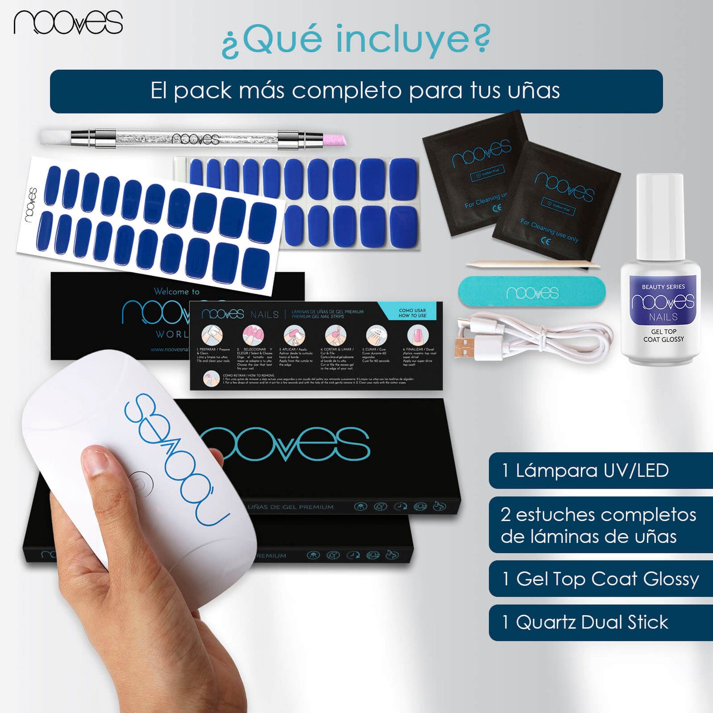 Starter Kit Beauty Blue - Pack de Iniciación con Top Coat - Royal Blue - Midnight Blue-1