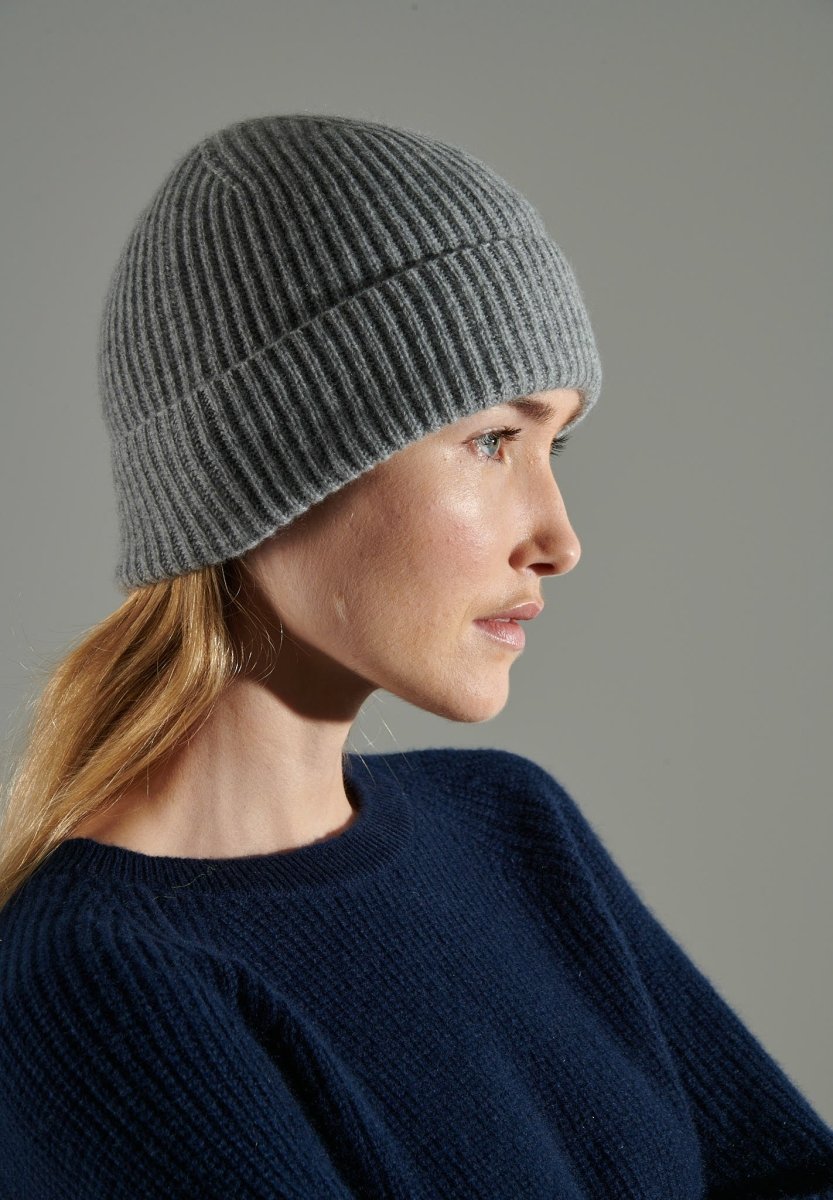 Bonnet cachemire 4 fils gris clair - UNI 11-2
