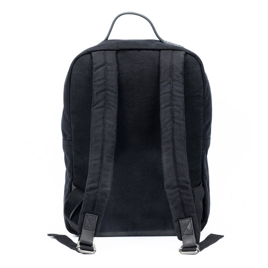 K0023AB | Zaino Porta Notebook in Canvas/Vera Pelle, pieno fiore, volanata - Colore Nero. Accessori Nickel Anticato, Chiusura con lampo. Dimensioni: cm 29 x 40 x15. Confezione: Sacchetto Tnt-1