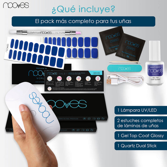 Starter Kit Beauty Blue - Pack de Iniciación con Top Coat - Royal Blue - Midnight Blue-1