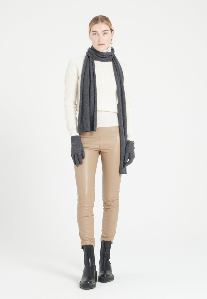 Écharpe cachemire gris anthracite - UNI 1-2