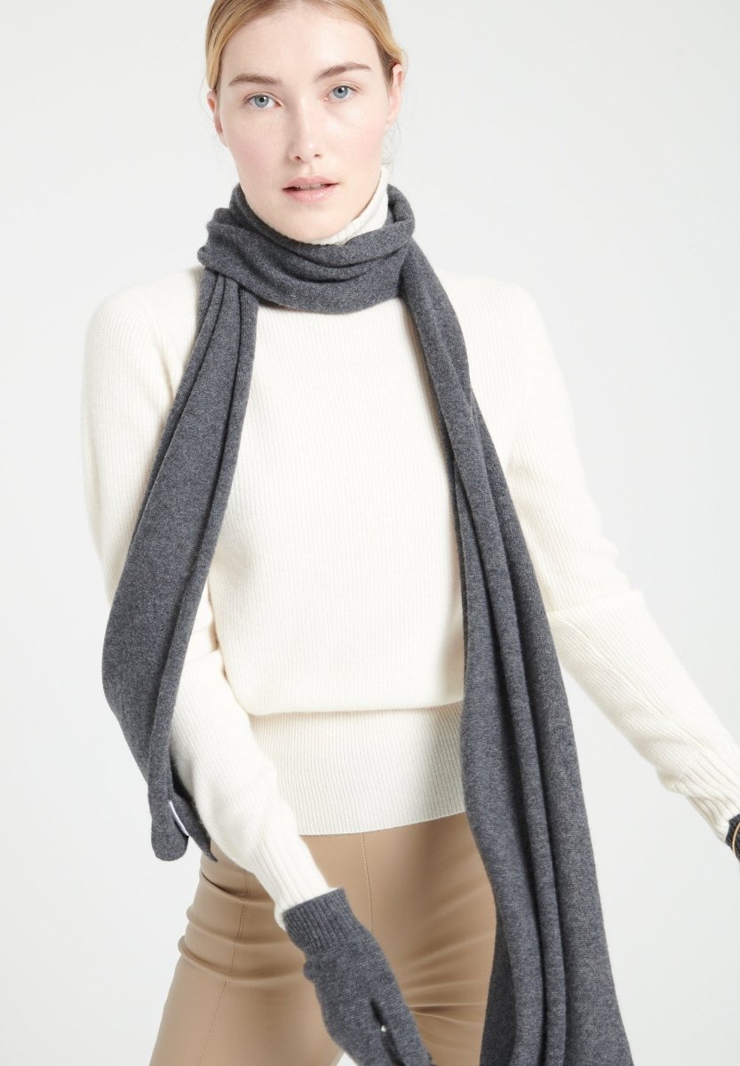 Écharpe cachemire gris anthracite - UNI 1-3