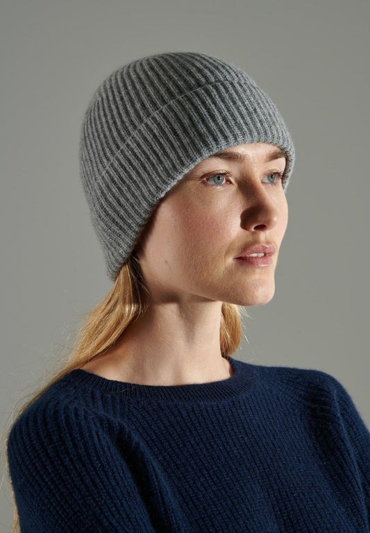 Bonnet cachemire 4 fils gris clair - UNI 11-1